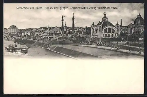 AK Düsseldorf, Intern. Kunst- und grosse Gartenbau-Ausstellung 1904, Panorama