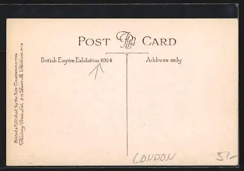 AK London, British Empire Exhibition 1924, Tom Moore`s House