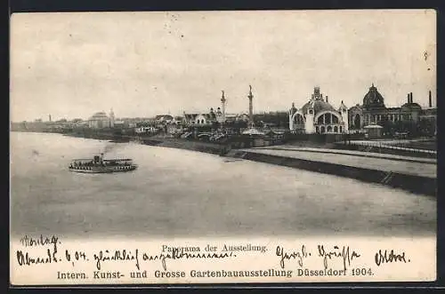 AK Düsseldorf, Intern. Kunst- und Grosse Gartenbauausstellung 1904, Panorama