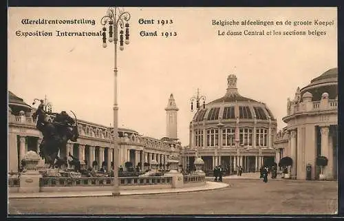 AK Gand, Exposition International 1913, Le dome Central et les sections belges