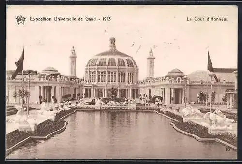 AK Gand, Exposition Universelle 1913, La Cour d'Honneur