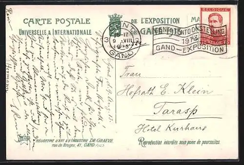 AK Gand, Exposition Universelle 1913, La Cour d'Honneur