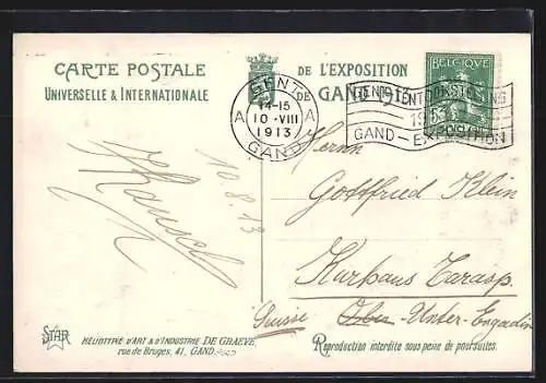 AK Gand, Exposition Universelle 1913, Le Pavillon de la Ville de Gand