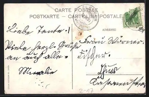 AK Schweiz, Gebirgspost, Postkutsche auf einem Weg