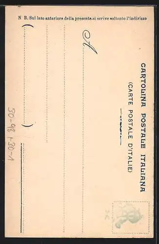 Lithographie 7. Regg.to Artiglieria da Campagna, Fahne und Wappen