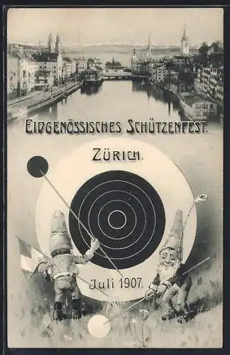 AK Zürich, Eidgenöss. Schützenfest 1907, Zwerge