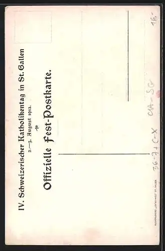 Künstler-AK St. Gallen, IV. Schweiz. Katholikentag 1913, Der Heilige Korbinian