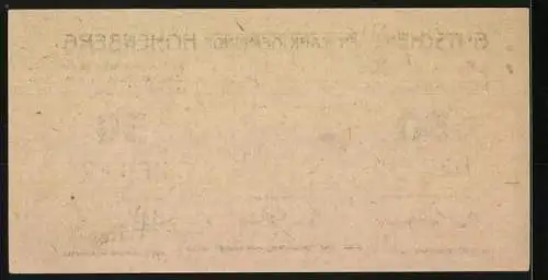Notgeld Hohenberg 1920, 50 Heller, Wappen der Marktgemeinde, gültig bis 31. Dezember 1920