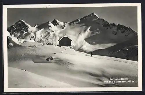 AK Rotondo-Hütte mit Piz Lucendro