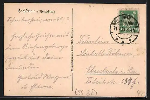 AK Berghütte auf dem Hochstein im Isergebirge