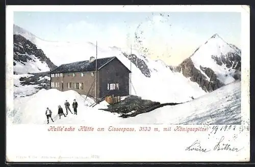 AK Hallesche Hütte am Eisenpass mit Bewohnern