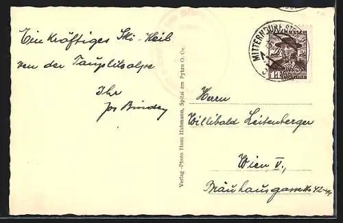 AK A. T. V. Berghütte mit Schneiderkogel und Lawinenstein
