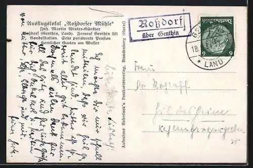 AK Rossdorf / Genthin, Ausflugslokal Rossdorfer Mühle