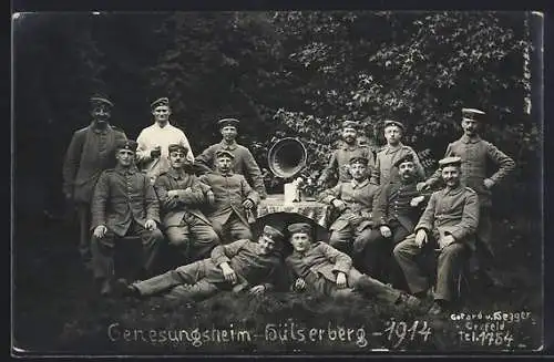 AK Hüls / Krefeld, Soldaten im Genesngsheim Hülserberg 1914