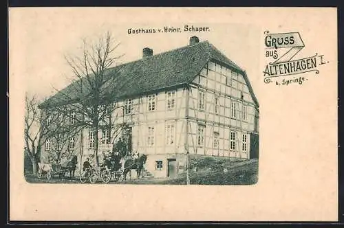 AK Altenhagen I, Blick auf das Gasthaus von Heinrich Schaper