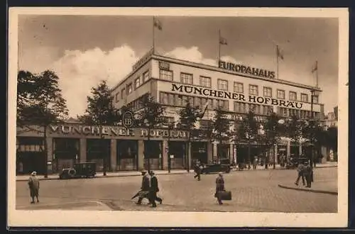 AK Berlin, Münchener Hofbräu im Europahaus am Anhalter Bahnhof