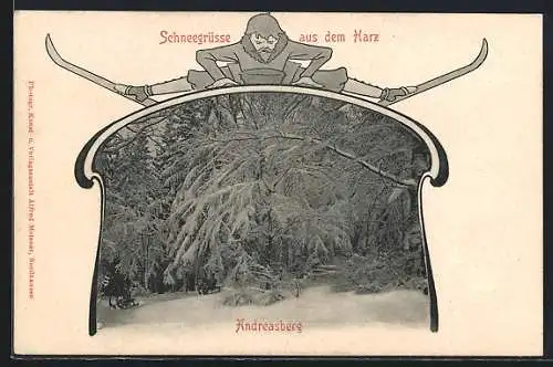 AK Andreasberg / Harz, Schneegrüsse aus dem Harz