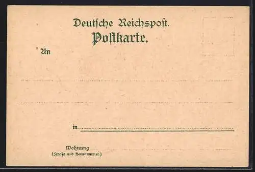 Lithographie Bingen / Rhein, Der Mäuseturm