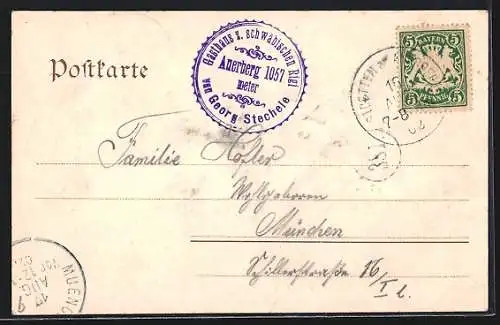 AK Stötten / Auerberg, Auerberg mit Gasthaus z. schwäbischen Rigi
