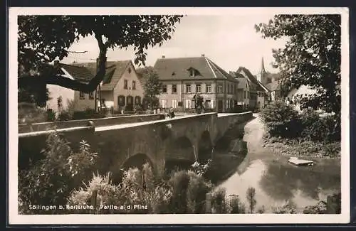 AK Söllingen / Pfinztal, Brücke über die Pfinz