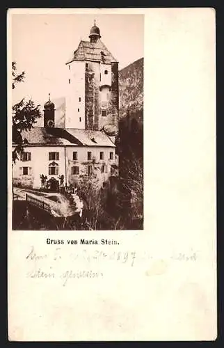 AK Mariastein /Tirol, Teilansicht mit Schloss