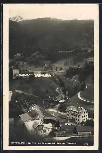 AK Matrei am Brenner, Ortsansicht mit Schloss Trautson