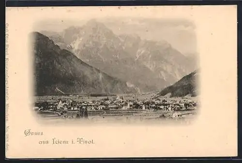 AK Lienz i. Tirol, Ortsansicht mit Bergpanorama