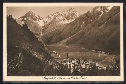 AK Längenfeld im Oetzthal, Ortsansicht mit Berglandschaft