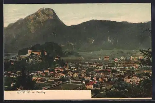 AK Kufstein, Ortspanorama mit Pendling