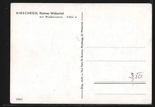 AK Hirschegg /Kleines Walsertal, Ortsansicht im Winter mit Widderstein