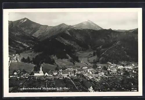 AK Hohenberg /N.Ö., Ortsansicht mit Bergpanorama