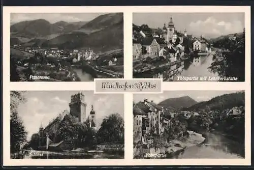 AK Waidhofen a. d. Ybbs, Panorama, Ybbspartie und Schloss