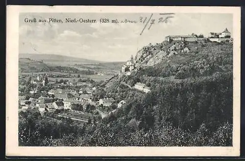 AK Pitten /Nied.-Oest., Teilansicht mit Burg