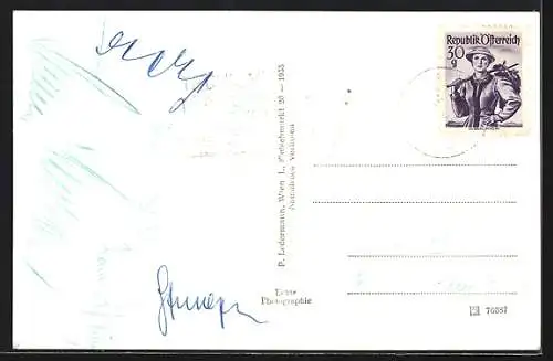 AK Payerbach, Kreuzberg, Hotel-Pension Alpenhof, Lesezimmer, Waldbad