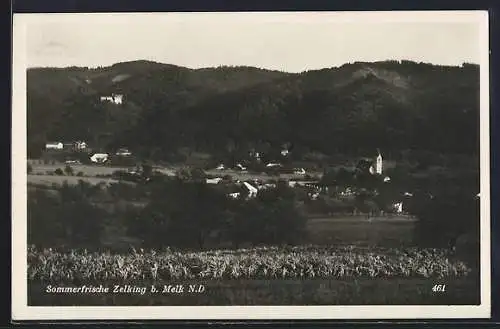 AK Zelking b. Melk, Ortsansicht aus der Vogelschau