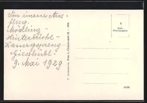 AK Giesshübl bei Mödling, Blick über Ort und Umgebung