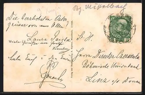 AK Aspern a.d. Zaya, Blick zum Schloss Aspern