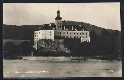 AK Persenbeug a. d. Donau, Schloss mit Donaupartie