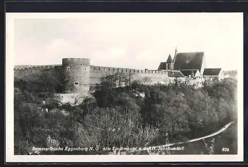 AK Eggenburg /N. Ö., Blick auf die alte Stadtmauer aus dem XII. Jahrhundert