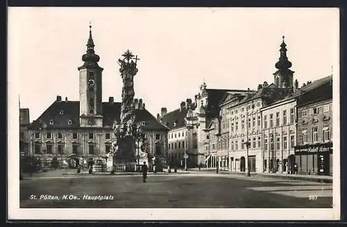 AK St. Pölten,  Platz mit Mariensäule