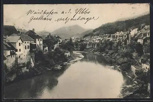 AK Waidhofen a. d. Ybbs, Ortsansicht am Fluss