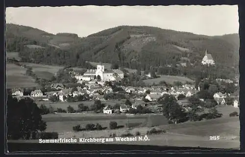 AK Kirchberg am Wechsel, Totalansicht gegen die Berge