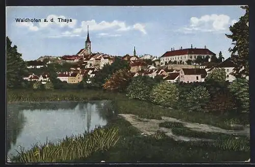 AK Waidhofen a. d. Thaya, Ortsansicht vom Fluss aus