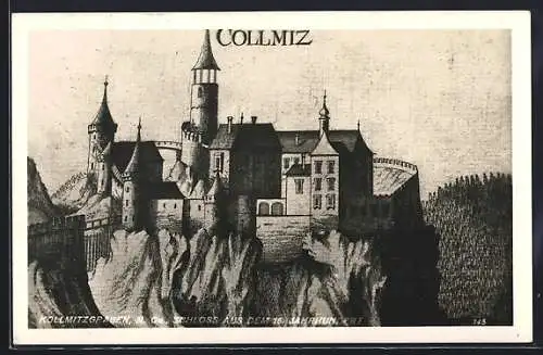 AK Kollmitzgraben /N. Oe., Schloss Collmitz, Historische Darstellung aus dem 16. Jahrhundert