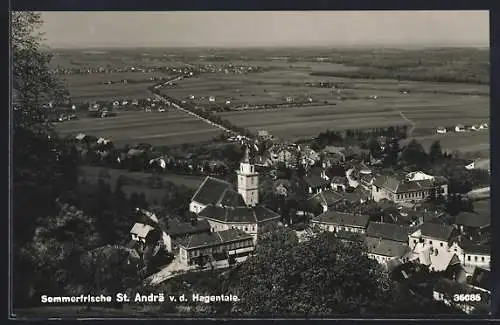 AK St. Andrä vor dem Hagenthale, Ortsansicht mit Kirche