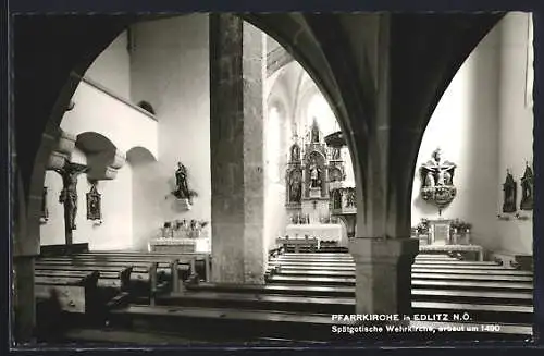 AK Edlitz /N. Ö., Pfarrkiche, Innenansicht