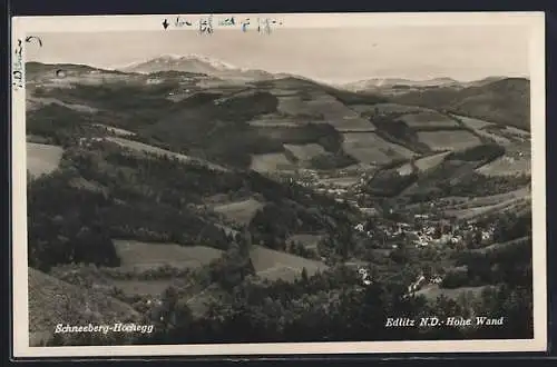 AK Edlitz /N. D., Ortsansicht mit Blick über die Umgebung