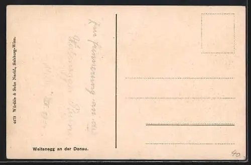 AK Weitenegg an der Donau, Ruine aus der Vogelschau