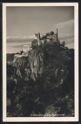 AK Dürnstein a. d. D., Blick auf die Burgruine