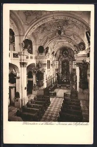 AK Dürnstein i. d. Wachau, Inneres der Stiftskirche